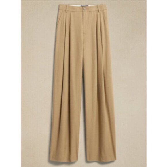 Banana Republic LENA Linen WIDE LEG Black PLEATED Pants Size 10 #629205 RT$140 - Picture 7 of 7